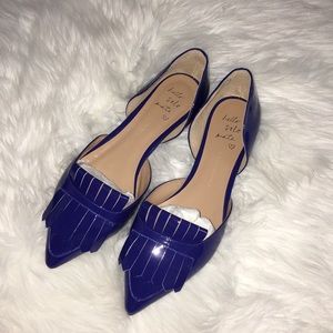Blue Patent Leather Flats